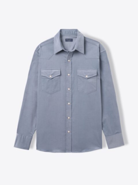 Progetto Steel Cotton Blend Stretch Chamois Shirt