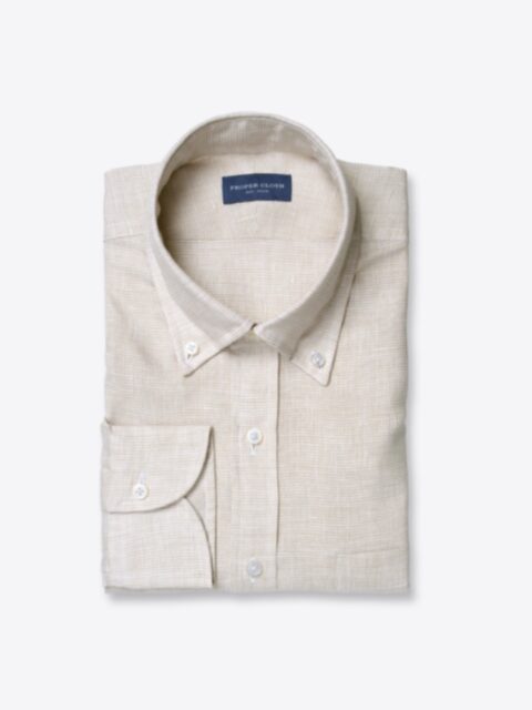 Shop Beige Houndstooth Linen