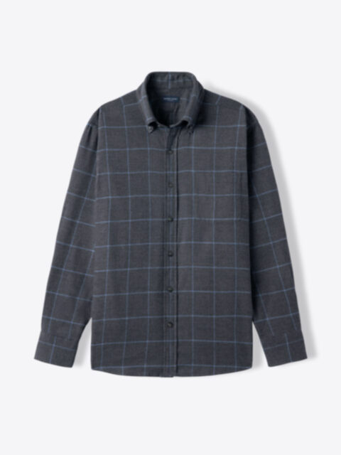 Shop Canclini Grey and Blue Check Beacon Flannel