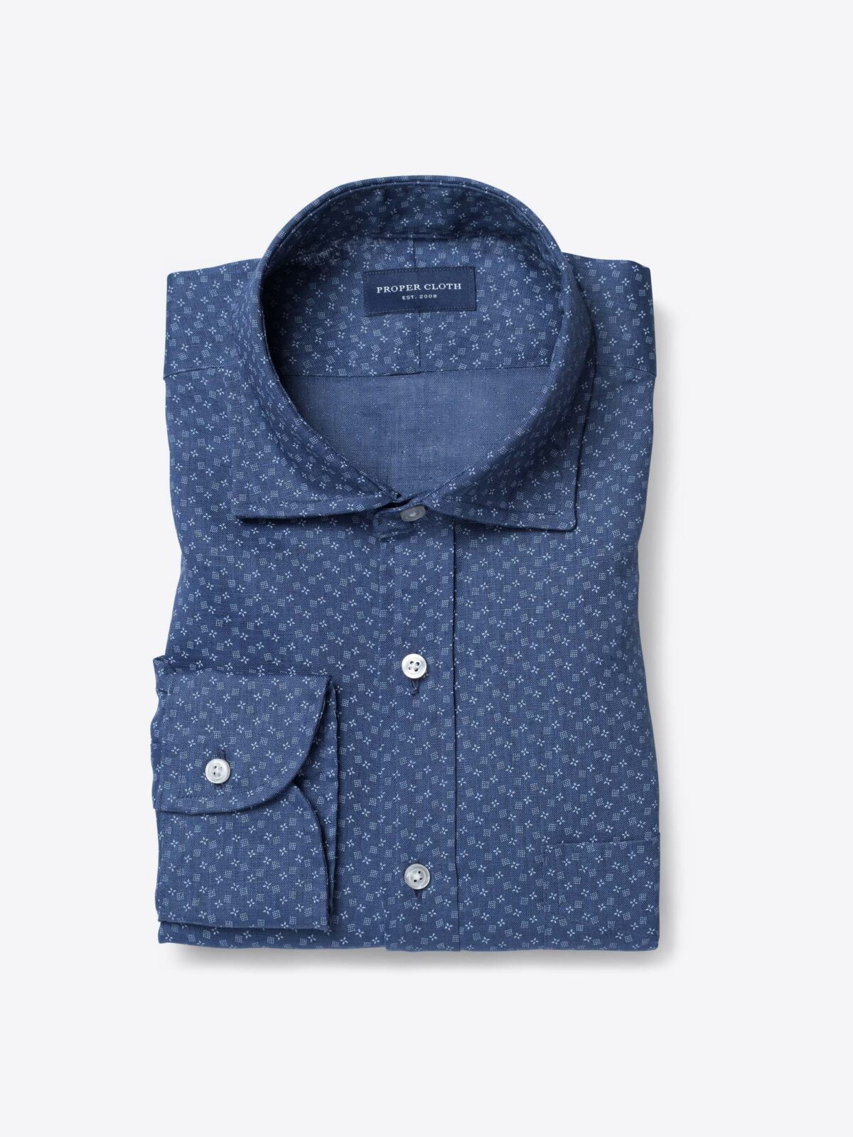 The Portuguese Lightweight Linen Shirt in Micro Print Linen The Portuguese Lightweight Linen Shirt in Micro Print Linen