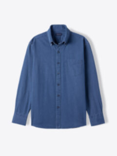 Dark Wash Indigo Denim Twill Shirt by Proper Cloth