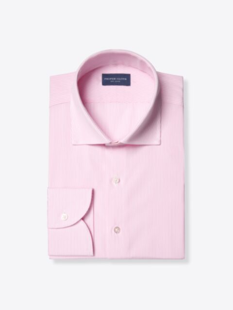 Stanton 120s Pink Stripe Custom Dress Shirt Shirt by Proper Cloth