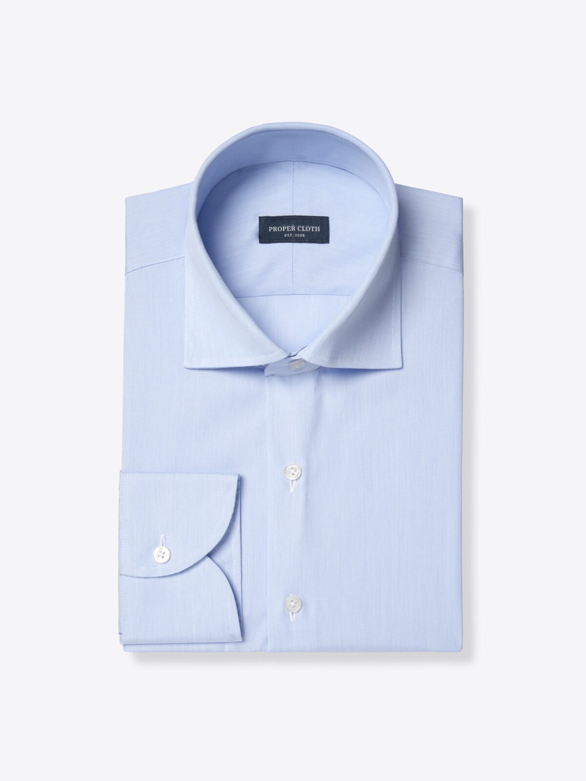 Stanton Light Blue Ultra Fine Stripe 120s Broadcloth Shirt by Proper Cloth