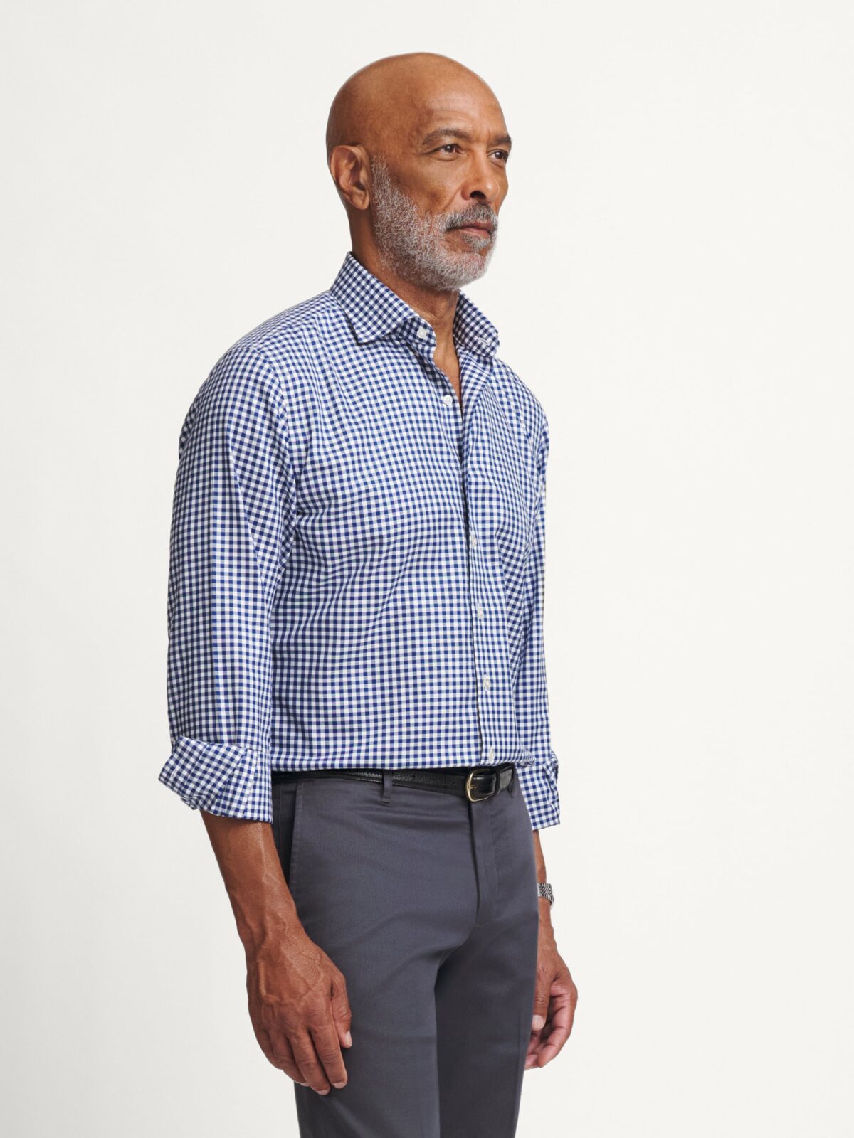 The Non-Iron Shirt in Navy Gingham