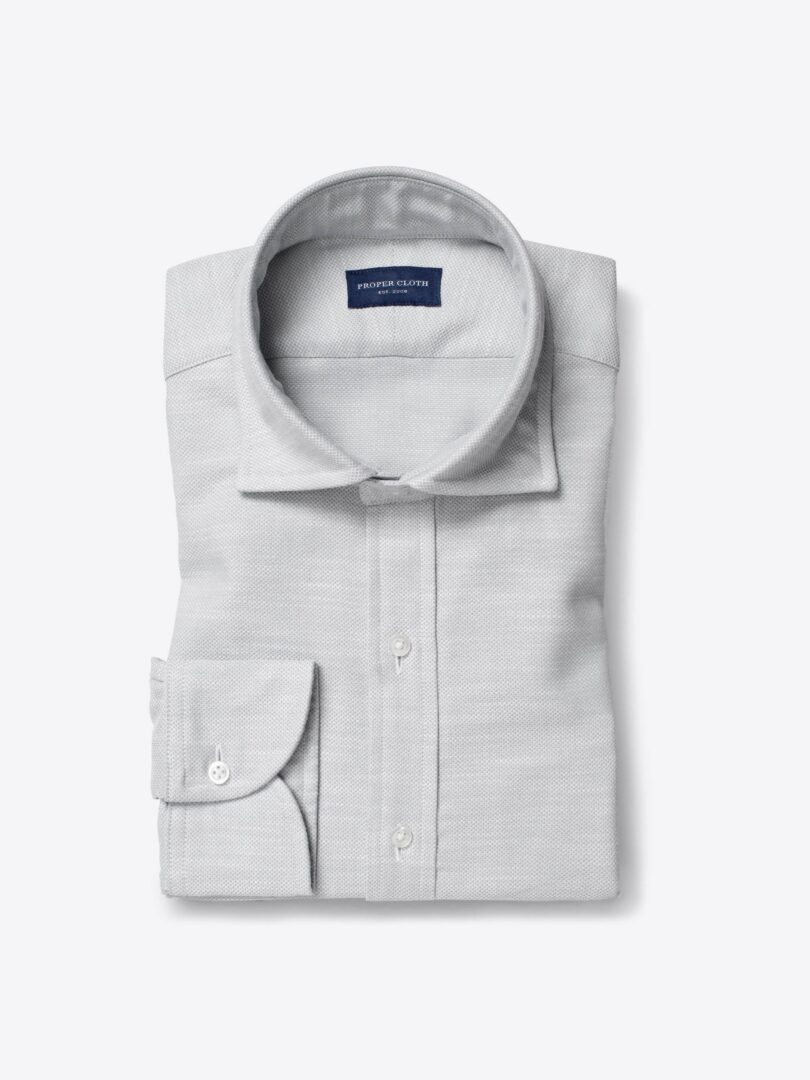 Amalfi Grey Melange Pique 