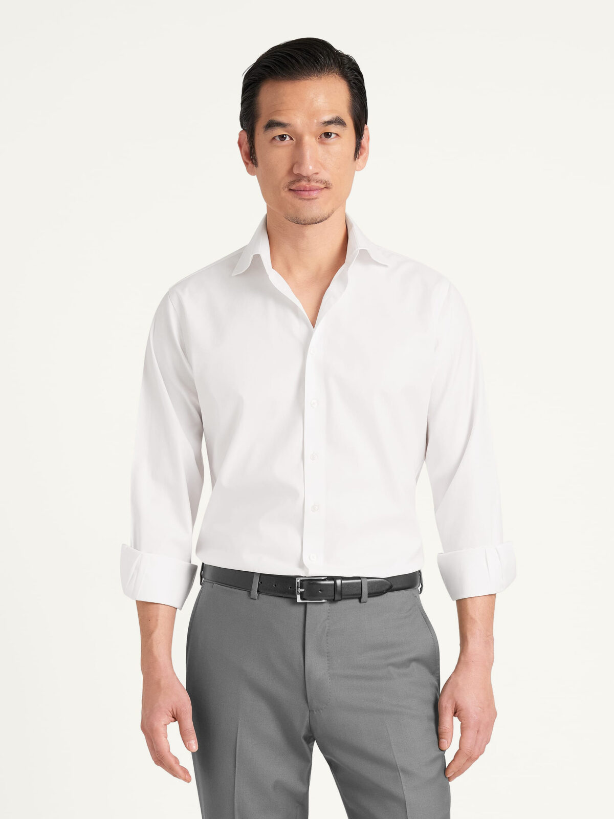The Thomas Mason Non-Iron Shirt in White Twill