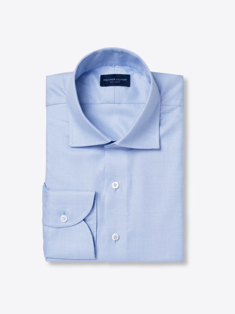 Wrinkle-Resistant Light Blue Jacquard 