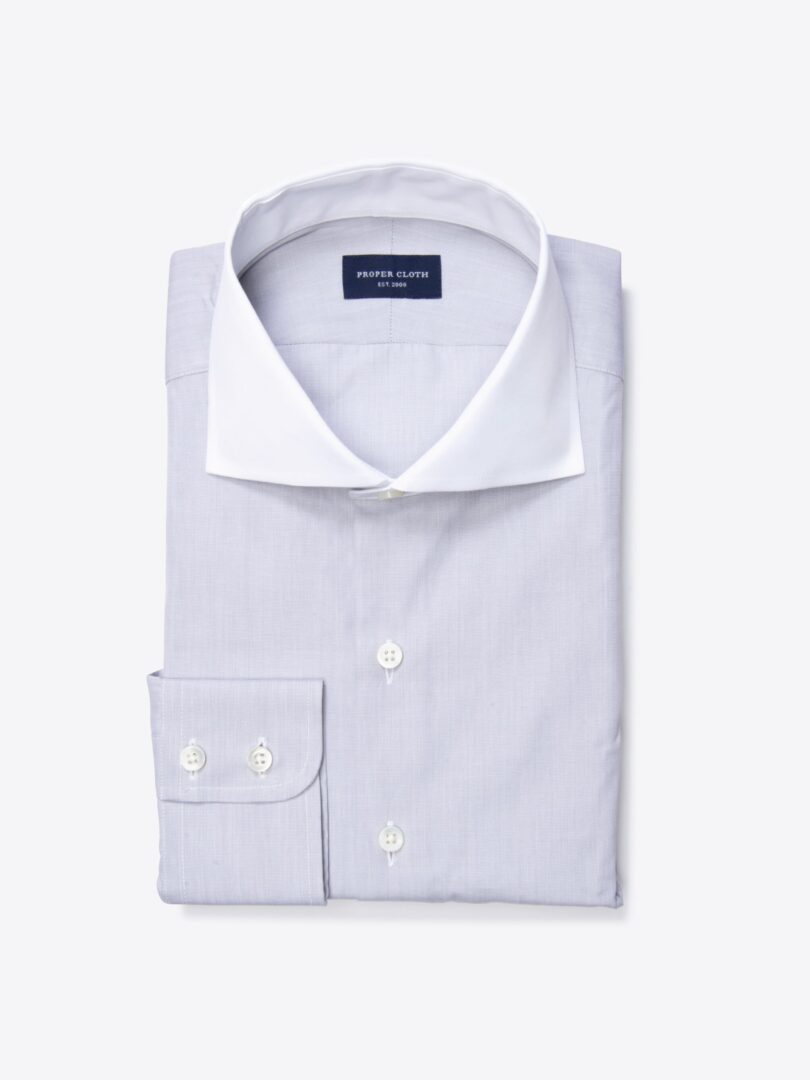 Canclini 120s Grey End on End Fitted Shirt 