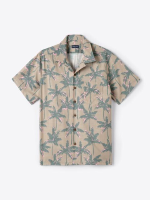 Shop Albiate Beige and Pink Palm Tree Print