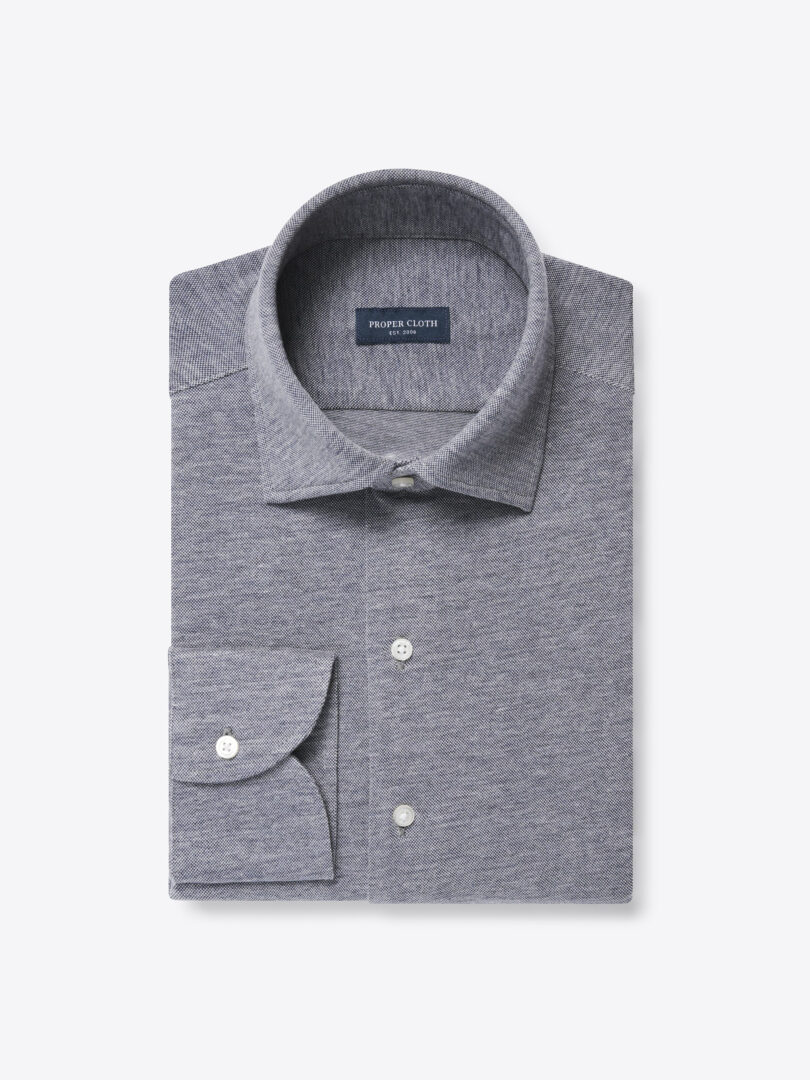Carmel Slate Cotton and Tencel Blend Pique 