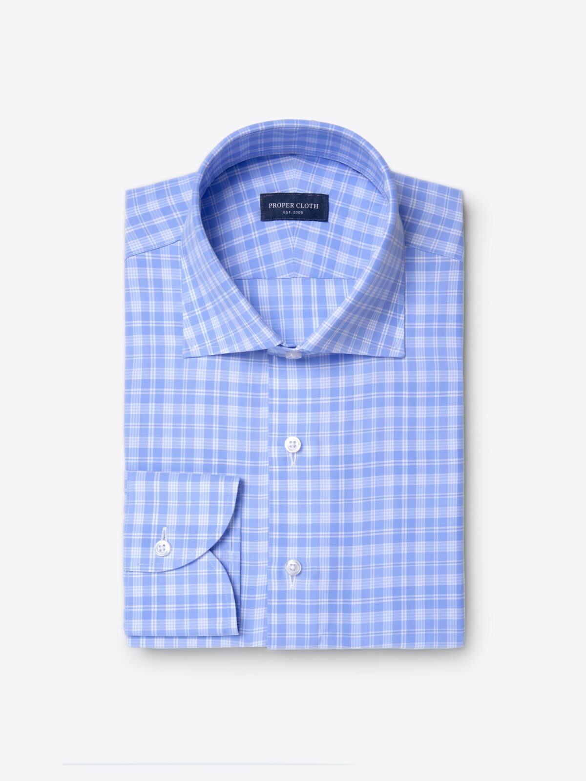 Novara Blue Multi Check Shirt by Proper Cloth