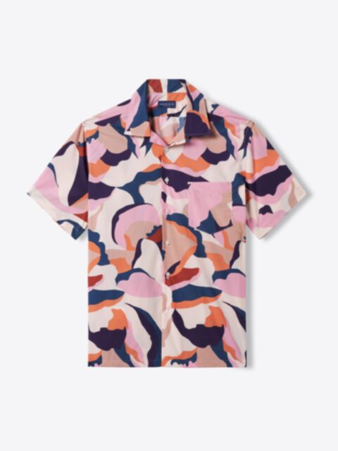 Shop Japanese Beige Pink and Orange Abstract Print