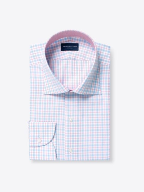 Shop Novara Blue and Hibiscus Multi Check