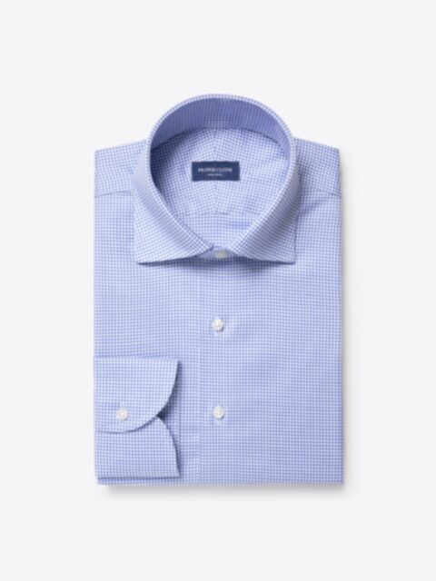 Shop Non-Iron Stretch Blue Gingham Twill