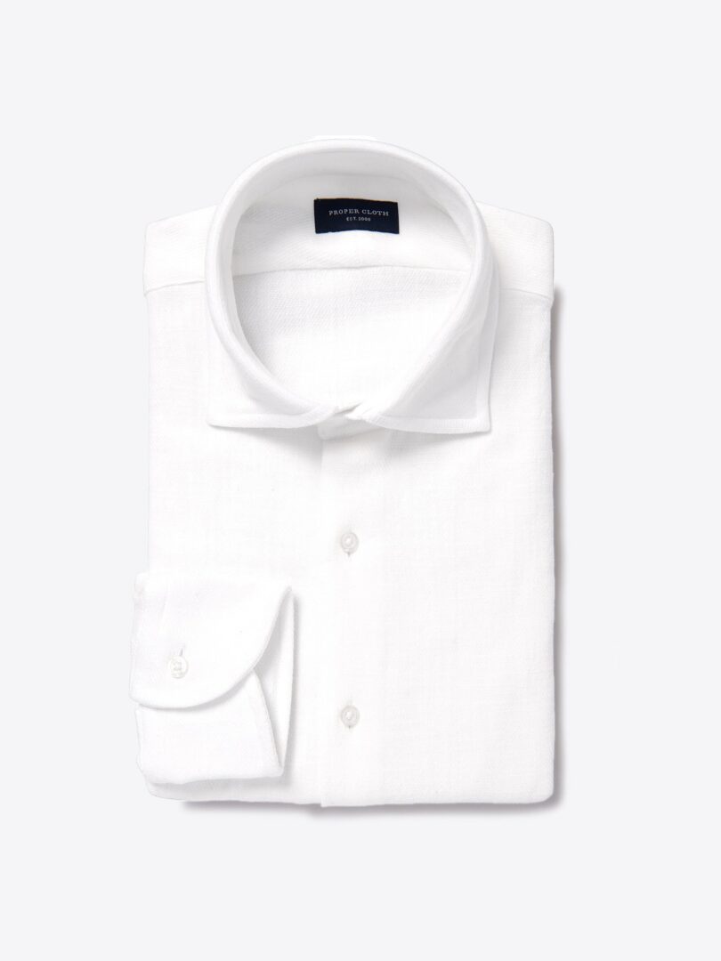 Japanese White Casual Heavy Textured Twill Tailor Made Shirt 