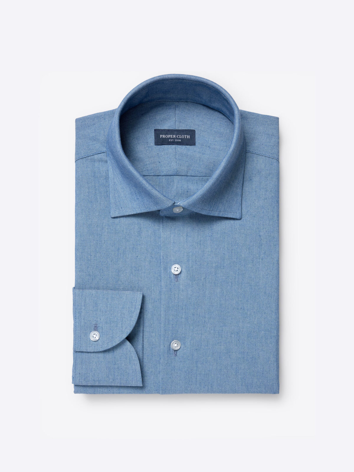 indigo blue mens dress shirt Adaptive Indigo Flannel Shirt Combo Layering Piece with Magnetic Closures Indigo / 4XL