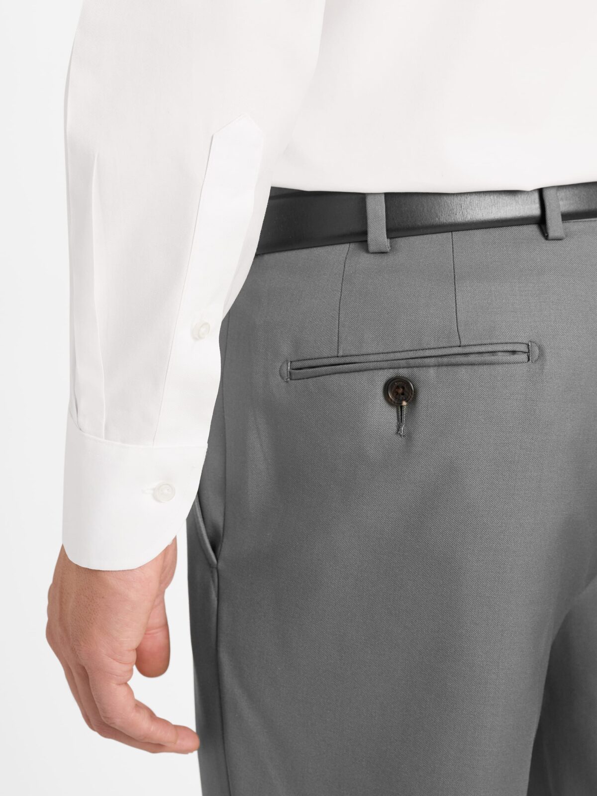 The Thomas Mason Non-Iron Shirt in White Twill