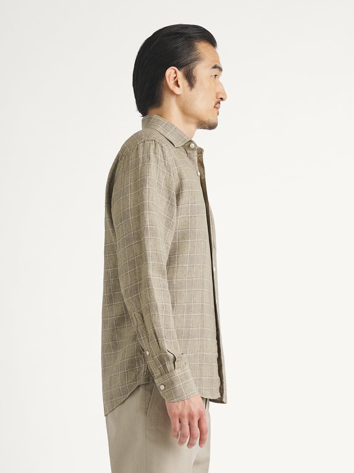 Proper Cloth Men's Positano Sage Green Plaid Italian Linen Custom Dress Shirt - Green, Size: XS, Regular, 100% Linen Proper Cloth Men's Positano Sage Green Plaid Italian Linen Custom Dress Shirt - Green, Size: XS, Regular, 100% Linen