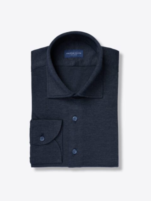 Shop Carmel Dark Slate Cotton and Tencel Knit Pique