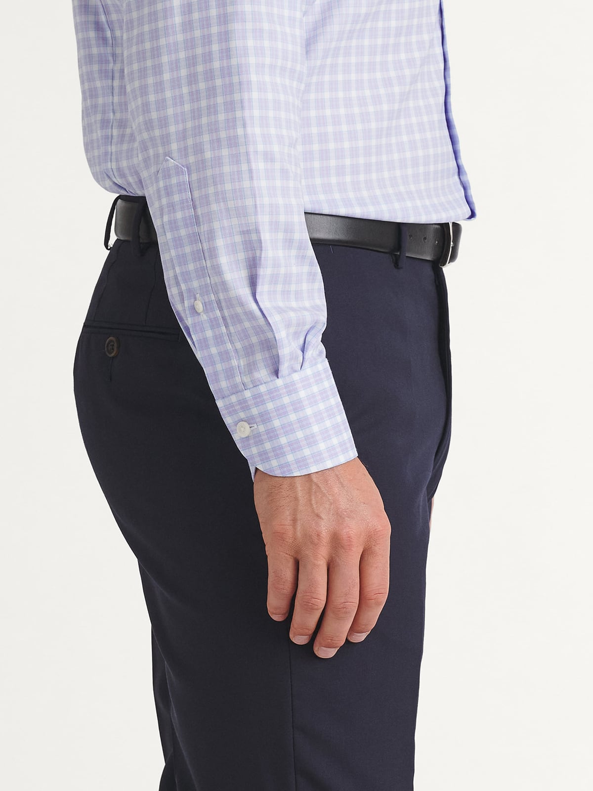coolmax dress shirts Proper Cloth Men's Coolmax Stretch Non-Iron Blue End on End Gingham Custom Dress Shirt
