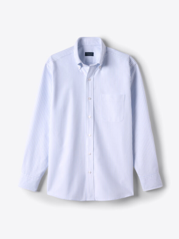 American Pima Light Blue University Stripe Oxford Cloth Button Down Product Image