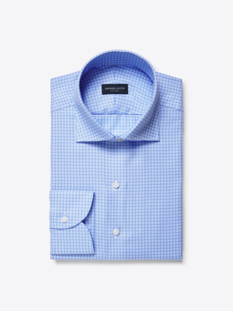 Thumb Photo of Mayfair Wrinkle-Resistant Blue Micro Check