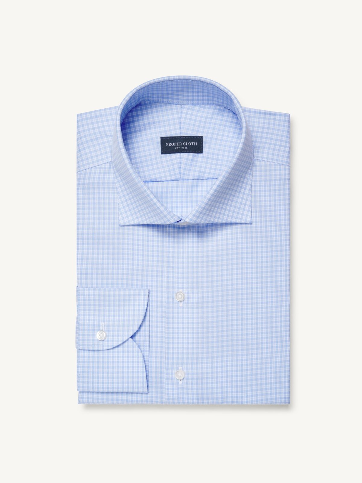 The Mayfair Wrinkle-Resistant Dress Shirt in Blue Micro Check