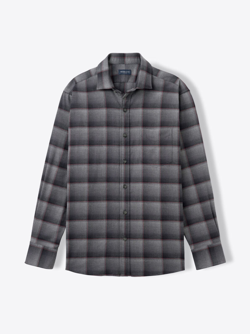 Porto Portuguese Grey and Red Plaid Flannel 