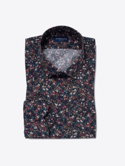 Shop Albini Navy Digital Floral Print