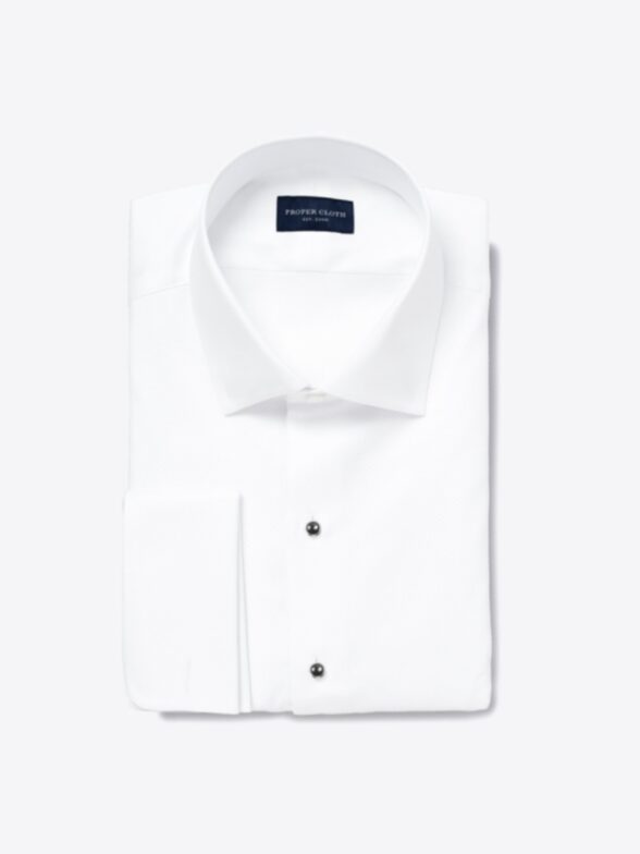Weston White Pinpoint Pique Tuxedo Shirt Product Image