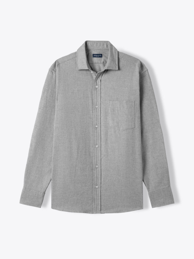 Teton Light Grey Melange Twill Flannel 