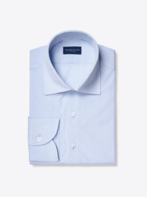Shop Stanton Light Blue 120s Fine Stripe Broadcloth