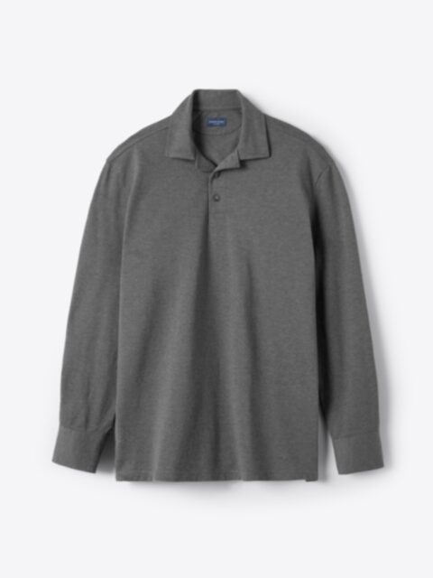 Shop Canclini Charcoal Melange Easy Care Knit Pique