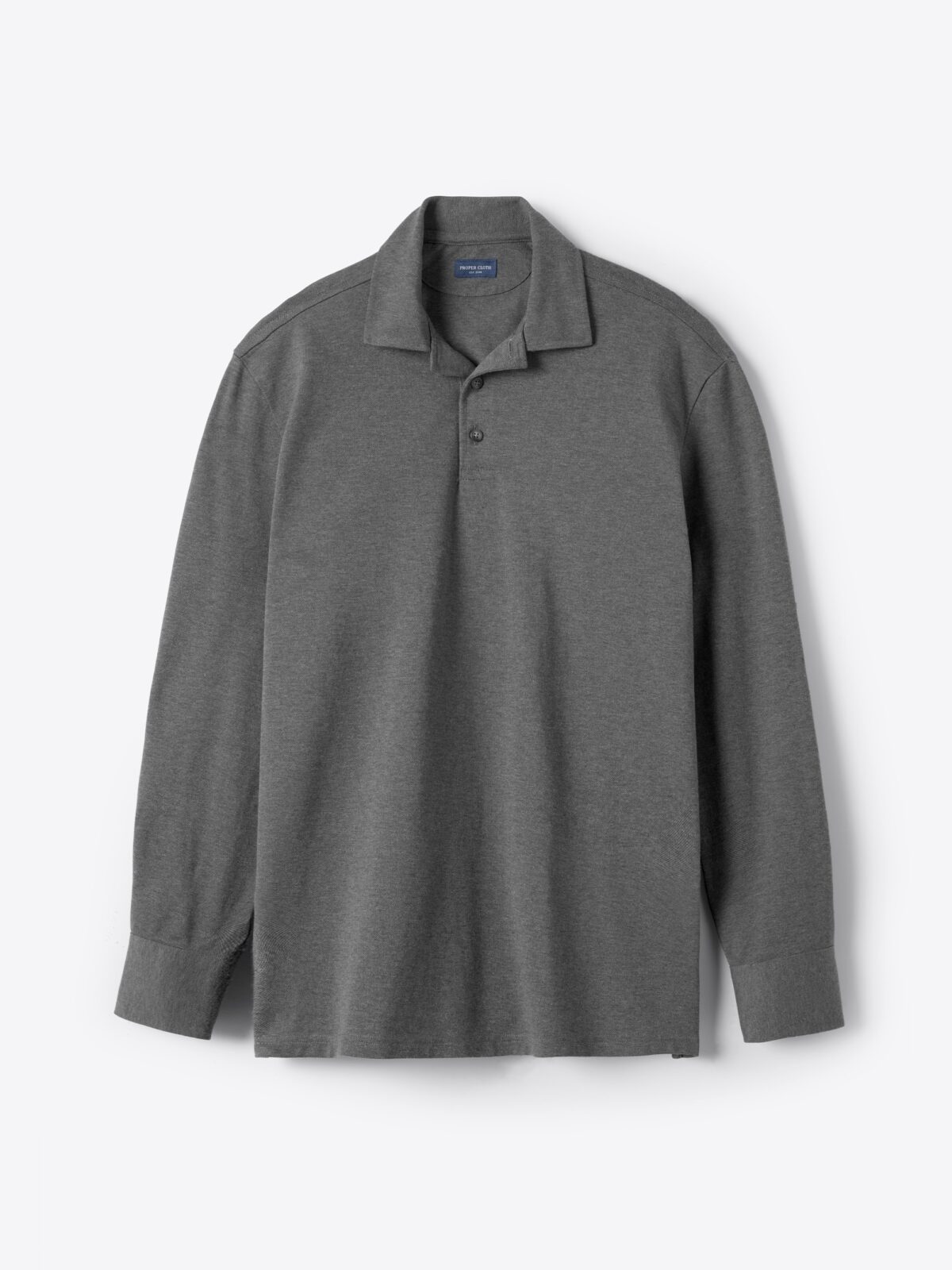 Canclini Charcoal Melange Easy Care Knit Pique Shirt by Proper Cloth