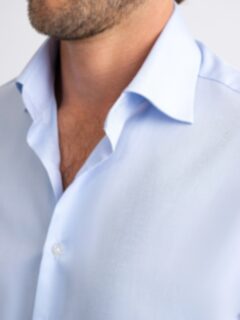 The 170s Superfine Twill Dress Shirt in Light Blue