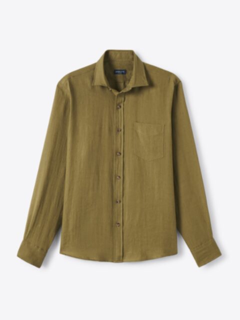 WIDE LINEN シャツ THE LIBRARY / LINEN COTTON OPEN COLLAR SHIRT | THE LIBRARY（ザ