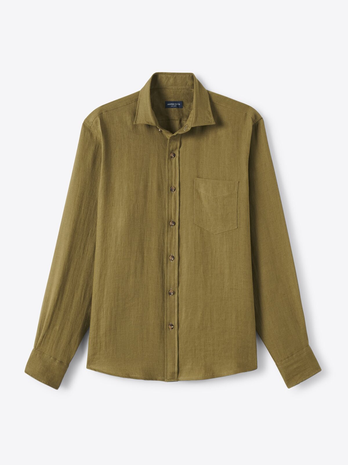 The Baird McNutt Irish Linen Shirt in Olive