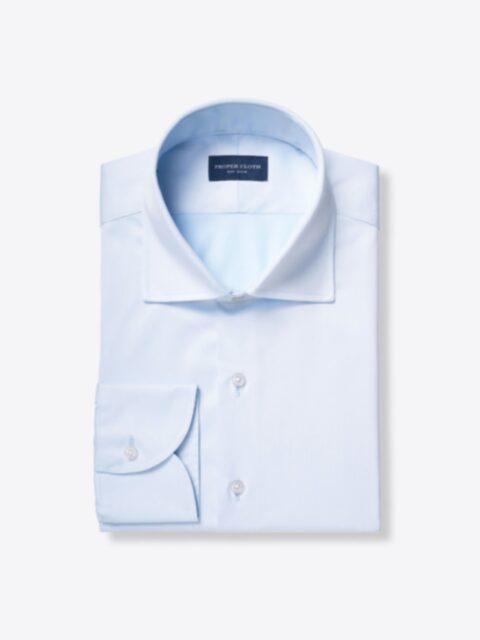 Stanton 120s Light Blue Wide Stripe Shirt