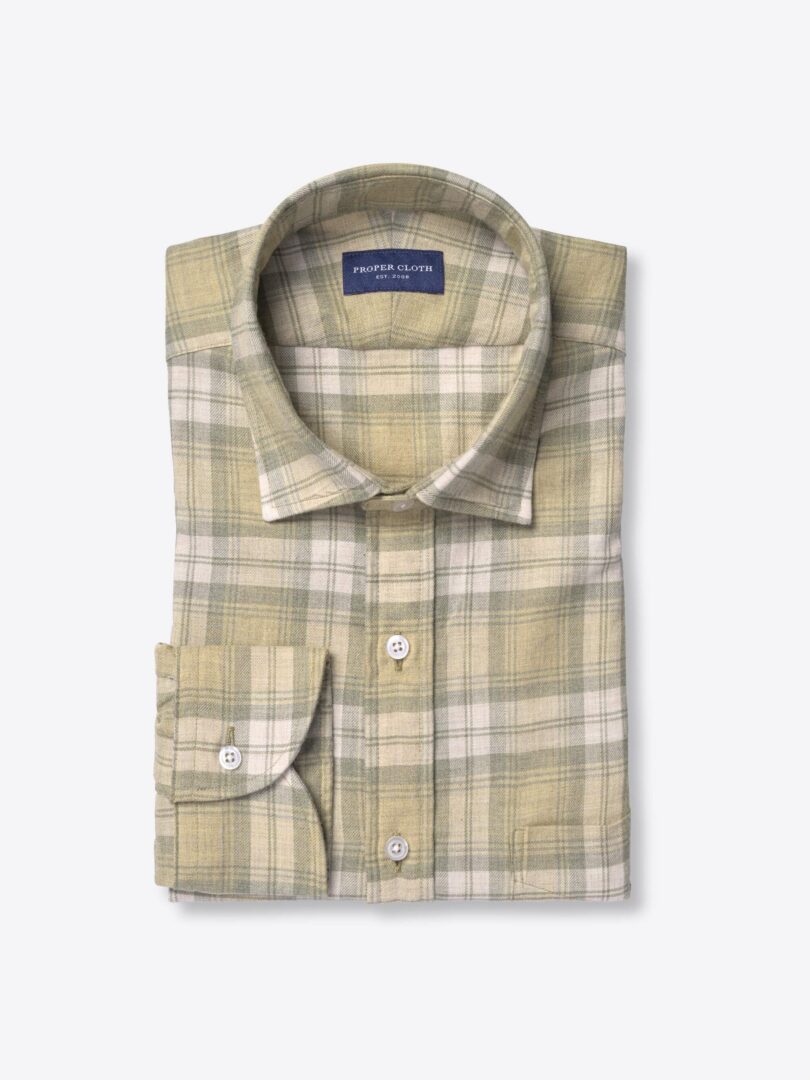 Satoyama Beige Large Plaid Flannel 