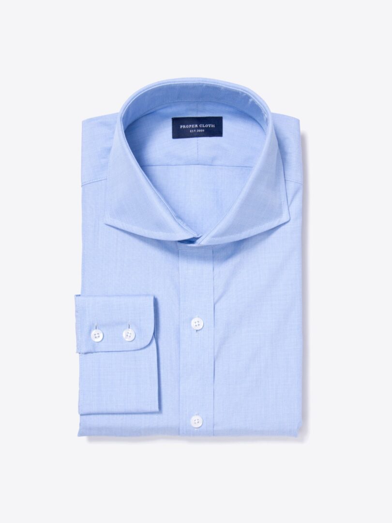 Blue 100s End-on-End Tailor Made Shirt 