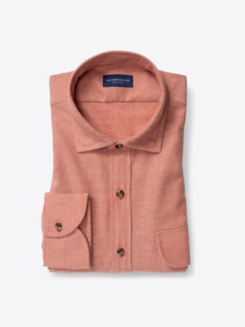 Shop Faded Orange Cotton and Wool Blend Flannel