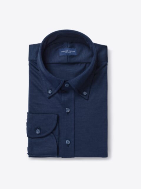 Shop Reda Navy Merino Wool Jersey Knit