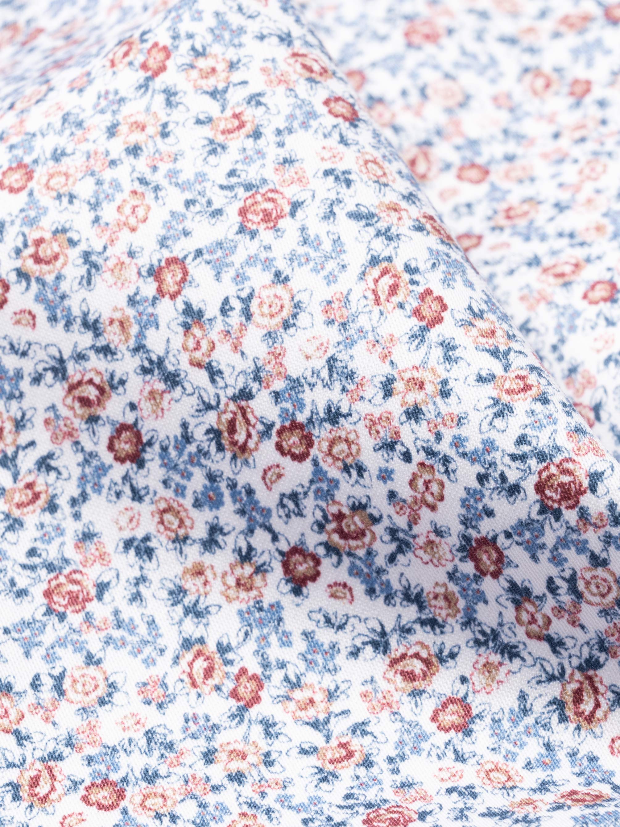 Organic Light Blue and Pink Stretch Rose Micro Print Shirts by Proper Cloth