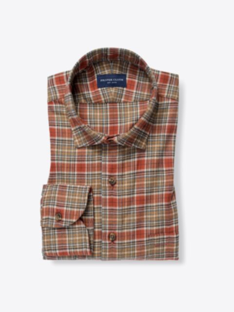 Shop Thomas Mason Rust Plaid Flannel