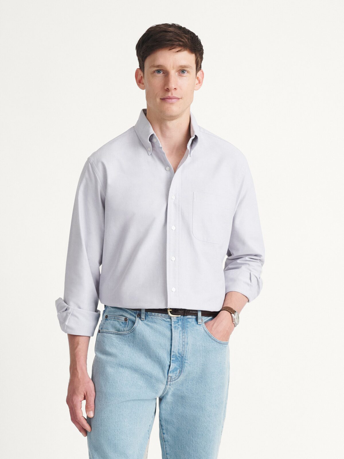 oxford cloth button down collar dress shirt Solid American Oxford Button-Down Collar Dress Shirt
