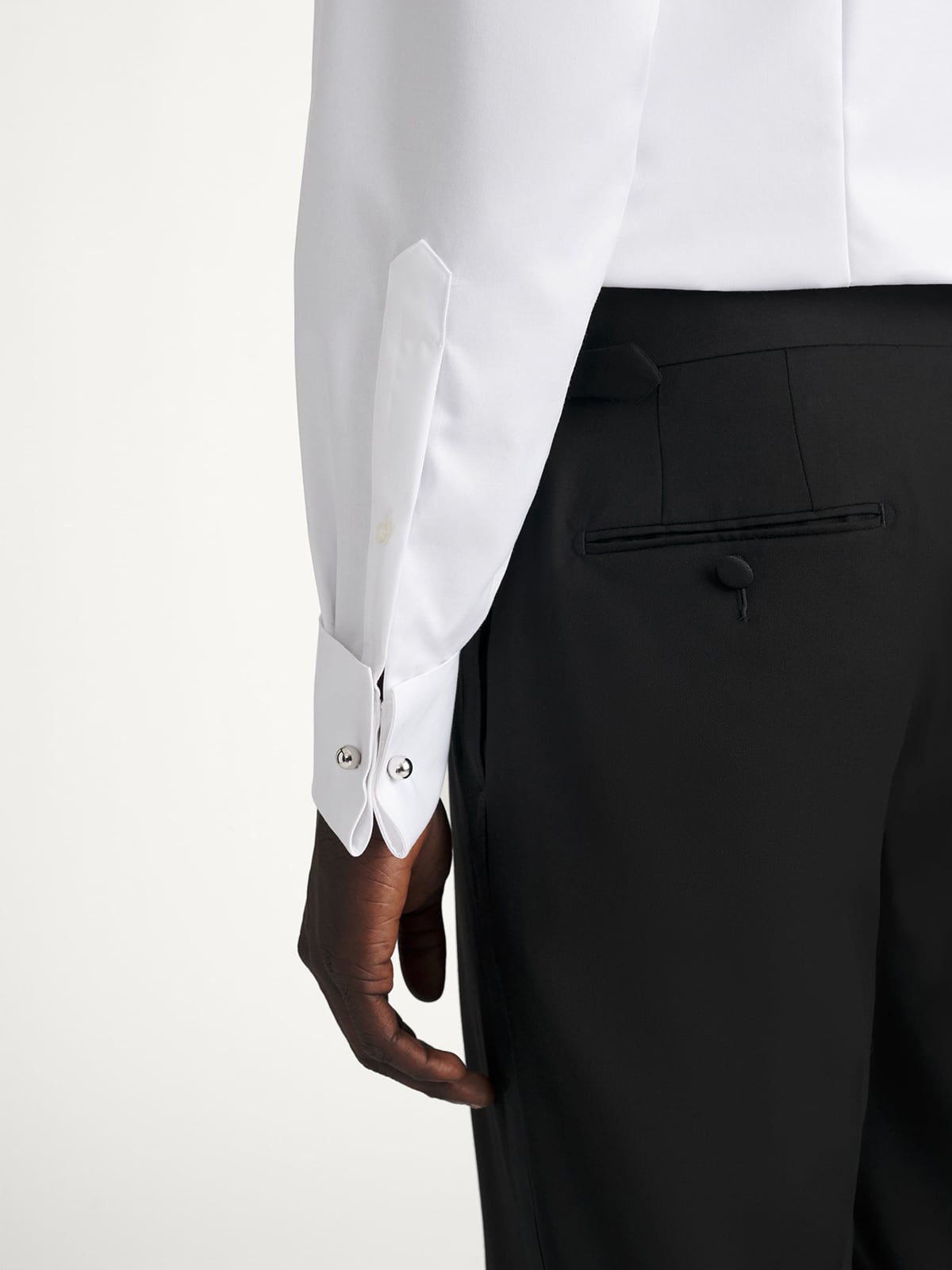 pique formal dress shirt Mayfair Wrinkle-Resistant White Twill Tuxedo Shirt Black Tie Optional