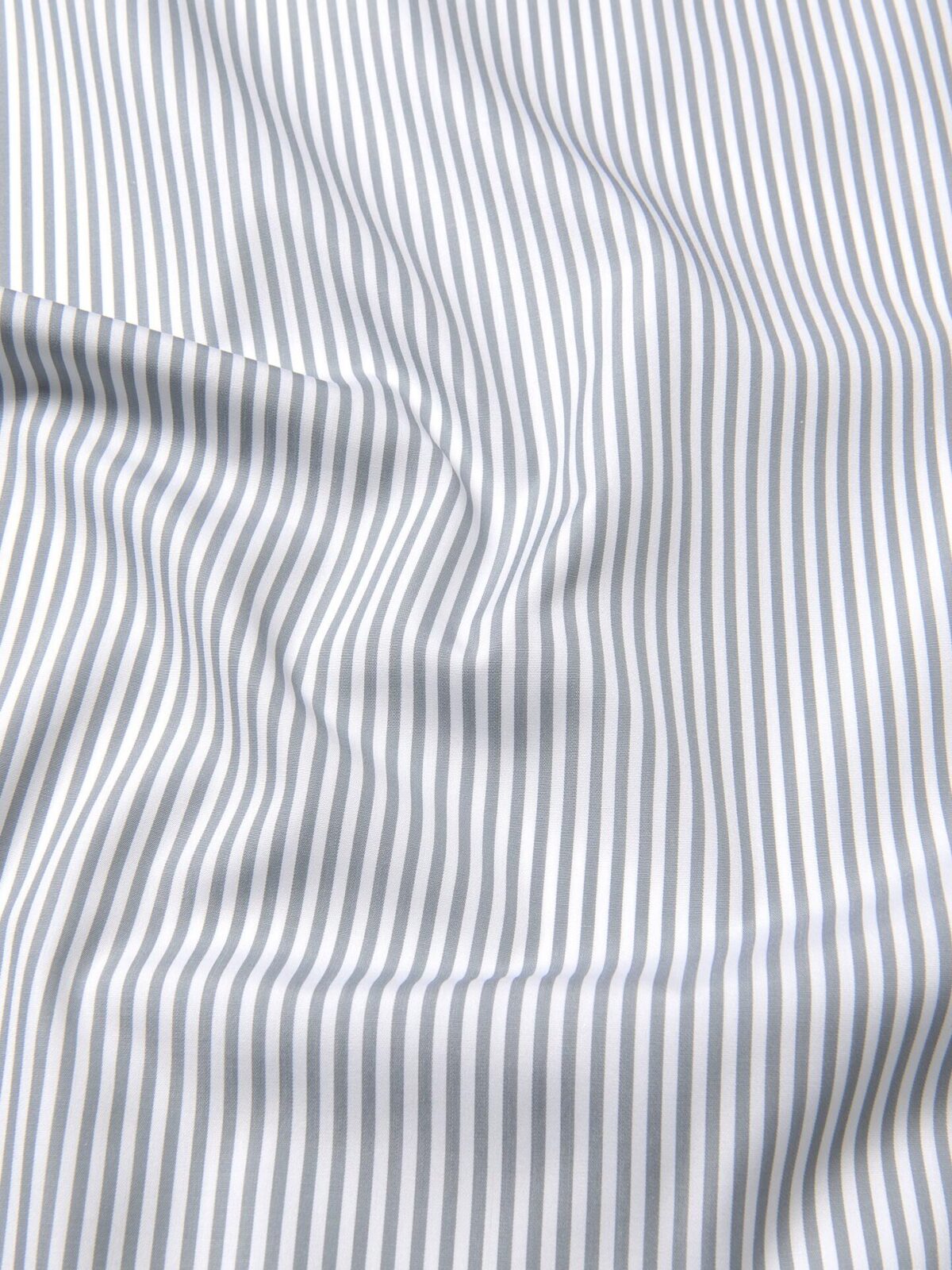 Cali Fabrics Pale Blue, Grey and White Stripe Fine Cotton Shirting