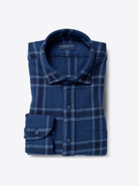 Shop Japanese Washed Faded Blue Country Plaid