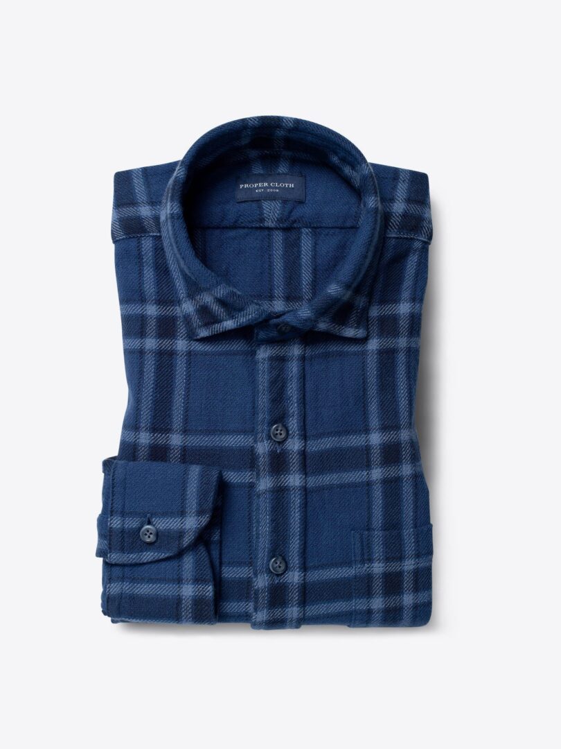 Japanese Washed Faded Blue Country Plaid 