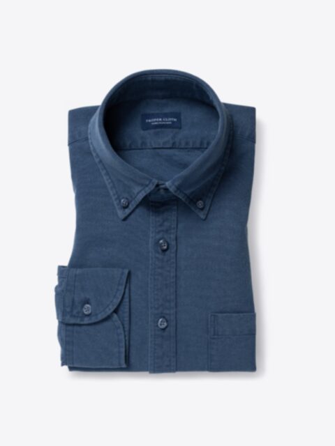 Shop Albiate Washed Dark Indigo Oxford